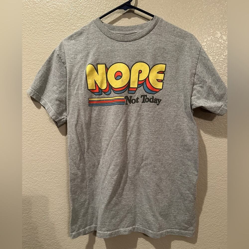 DOM Grey Nope Not Today vintage Graphic Humor Tee sz M